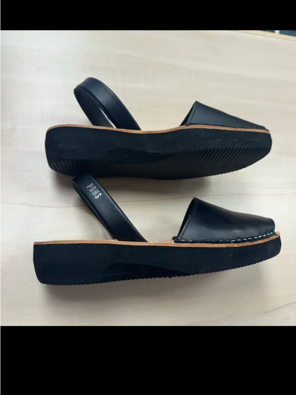 Pons Black  Leather Slingback Sandal - Picture 8 of 9
